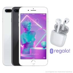 iPHONE 8 PLUS 128GB + VIDRIO TEMPLADO + AURICULARES + LIBRE